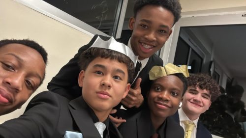 Dare with friends in the school chapel 